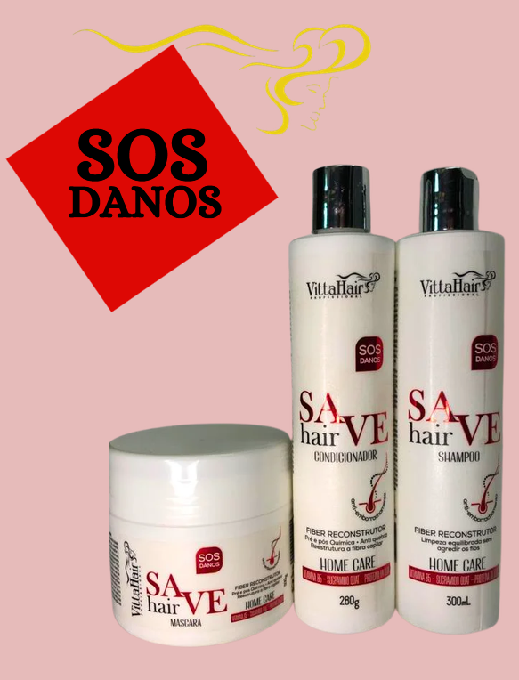 Save Hair - Shampoo + Condicionador + Mascara